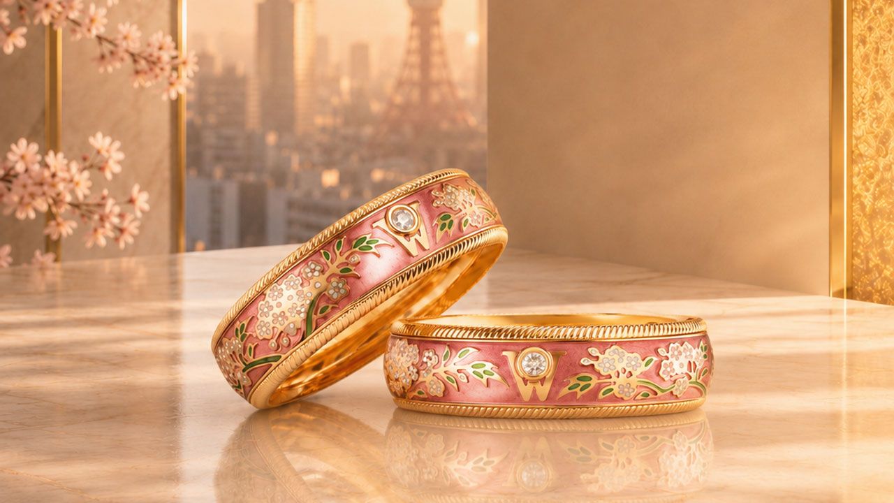 The Sakura Dream Ring from Wellendorff in its floral beauty.