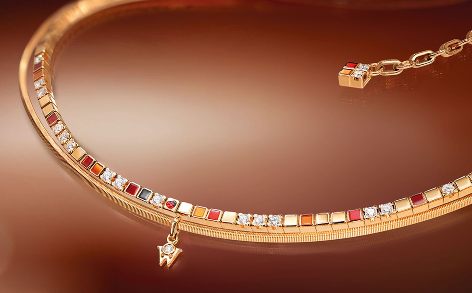 Wellendorff Kollektion 2026 Collier Power in red details der magischen Würfel