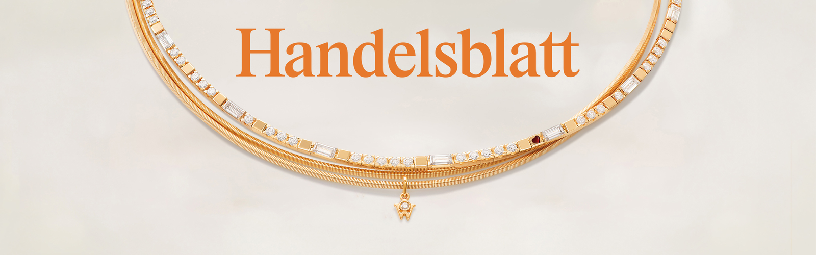 Collier Baguette-Zauber als Hintergrund für das Handelsblatt-Logo.