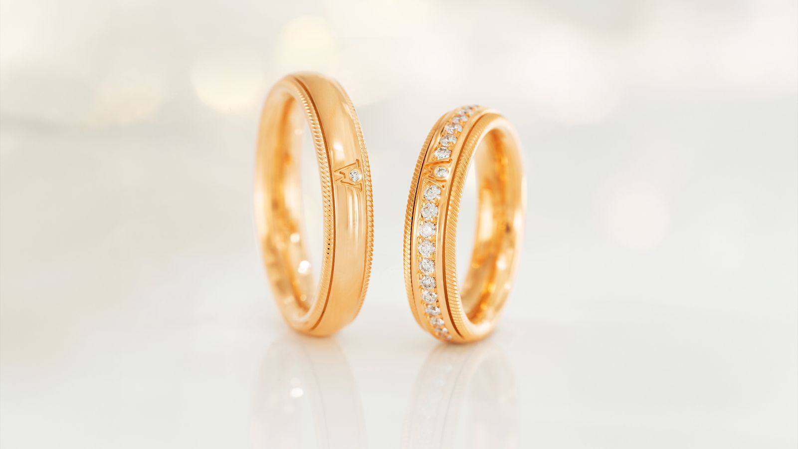 Ring Brillant-Romeo und Ring Brillant-Julia Gelbgold Mood