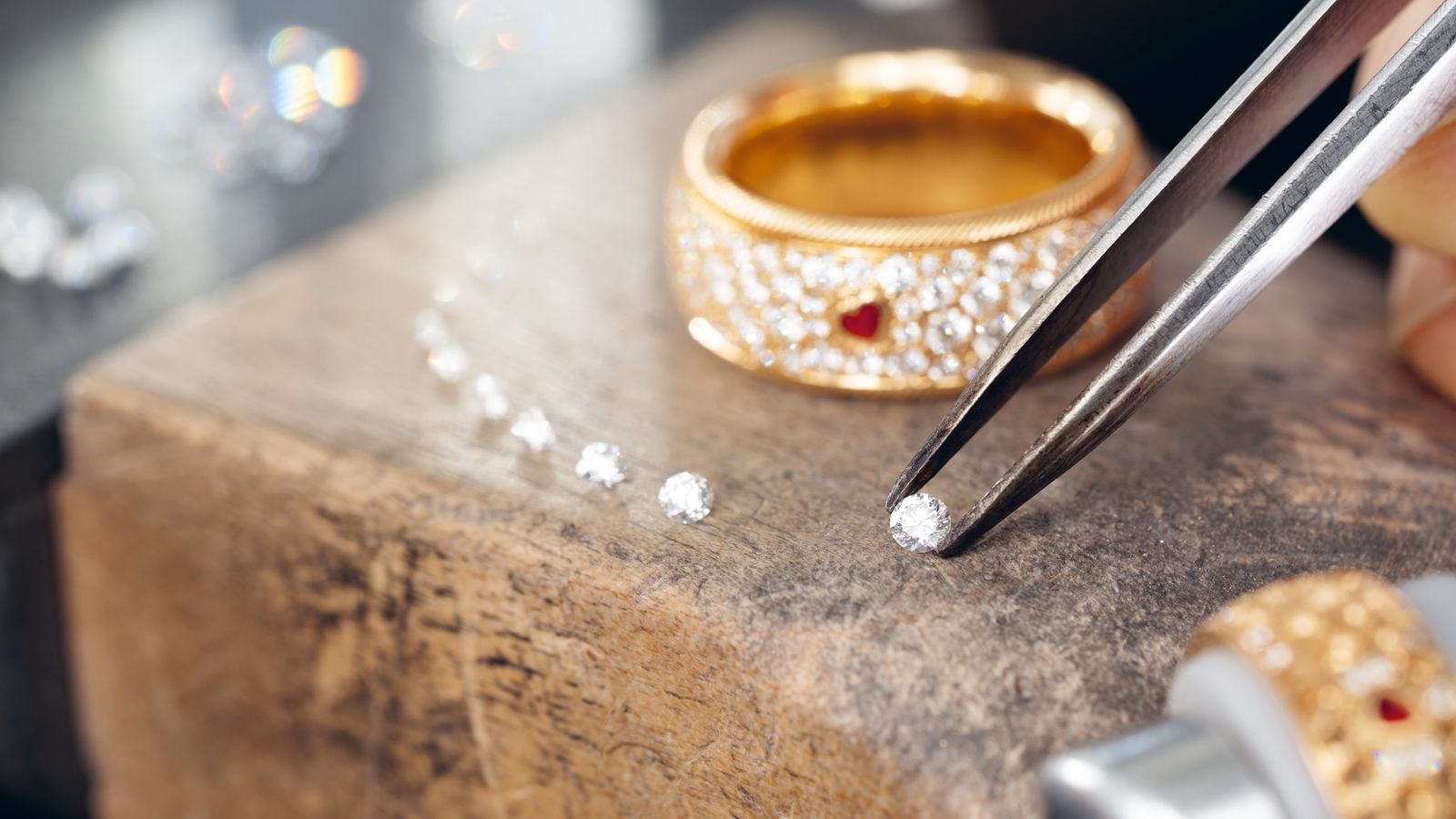 Ring Wahre Liebe Gelbgold Manufaktur Fassen Diamanten