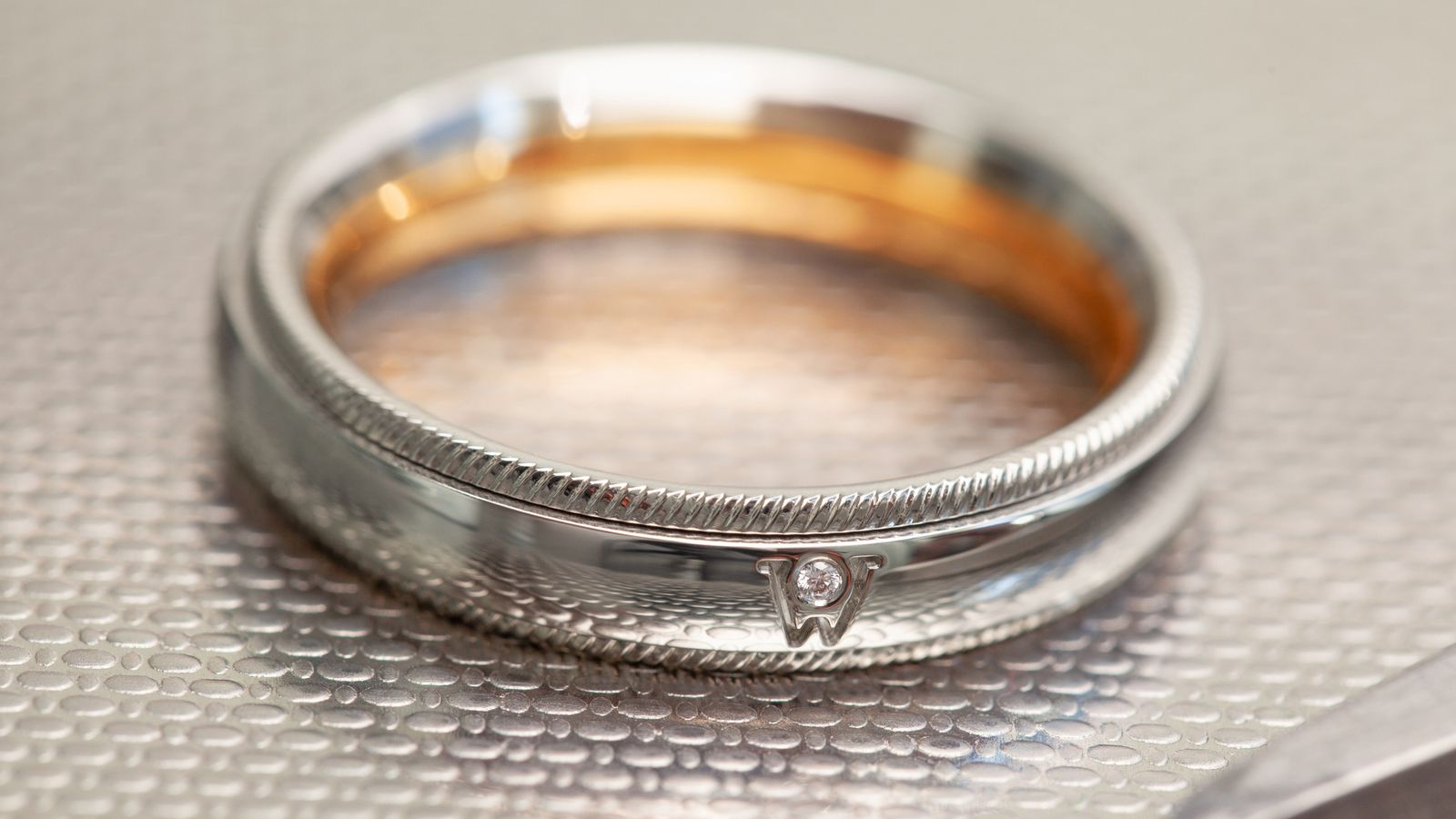 Ring Romeo Weißgold Manufaktur Kordelrand