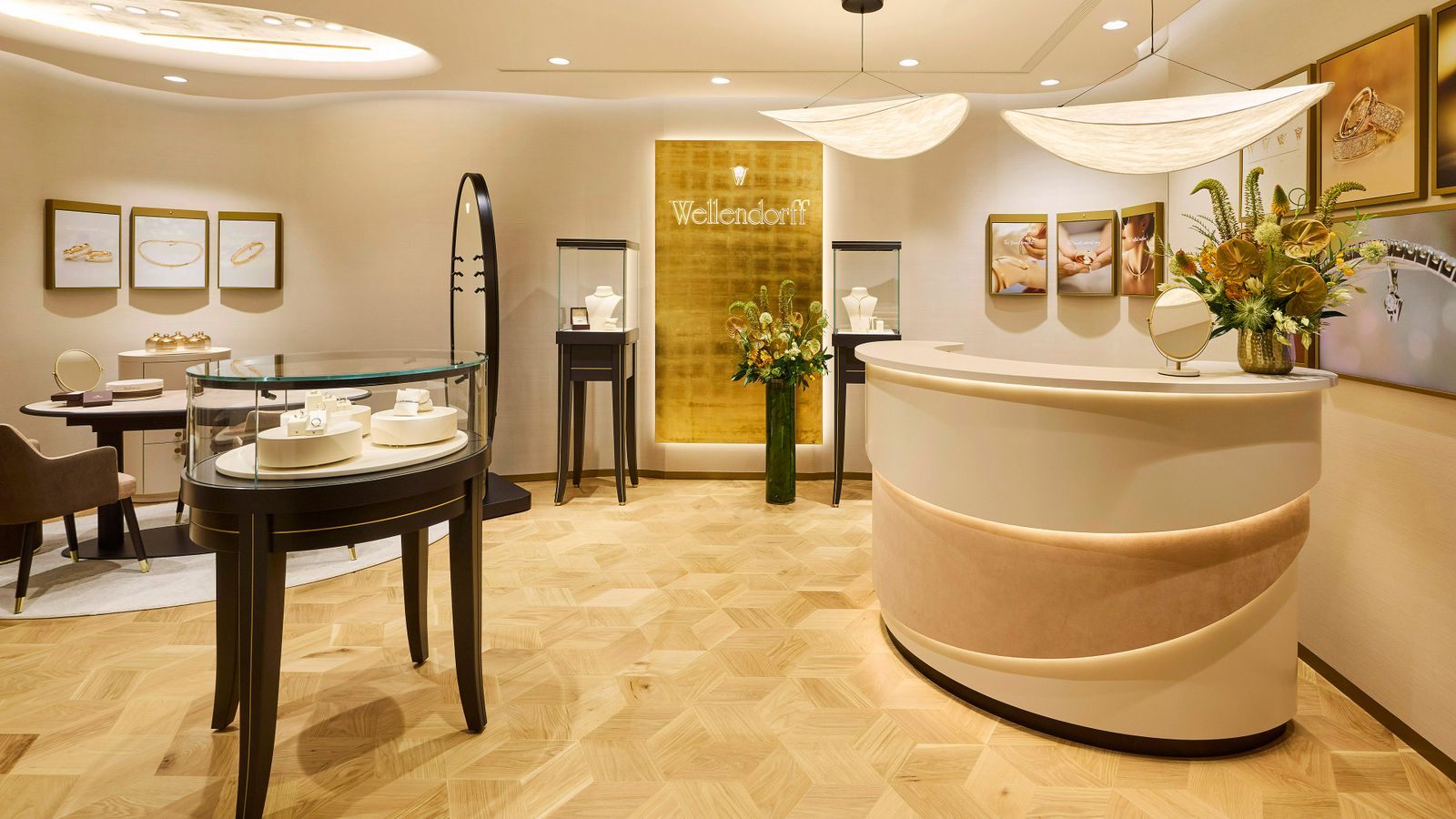 Helle, moderne Einrichtung der neuen Wellendorff Boutique in Seoul.